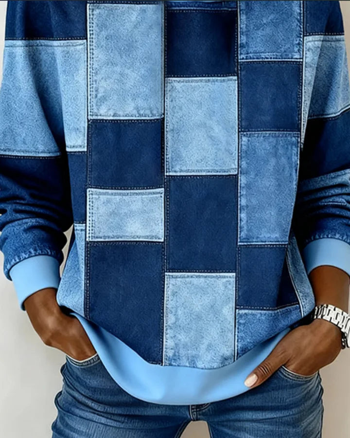 Yaralyn – stylowa bluza z kapturem w kratę z długimi rękawami