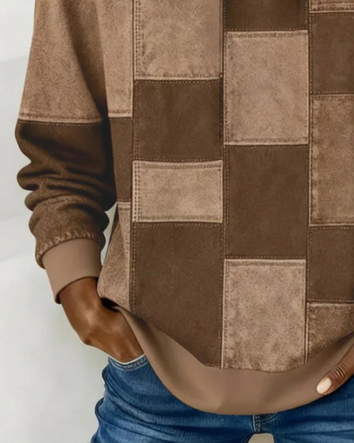 Yaralyn – stylowa bluza z kapturem w kratę z długimi rękawami